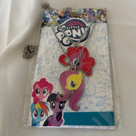 SALE!! Pinkie Pie and Fluttershy MLP Official 2 Necklace Set - Picture 1 of 3